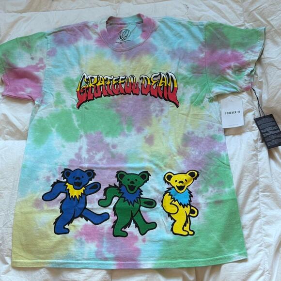 Grateful dead band tee 2021 S dancing bears tie dye cotton casual grunge alt - Picture 3 of 8